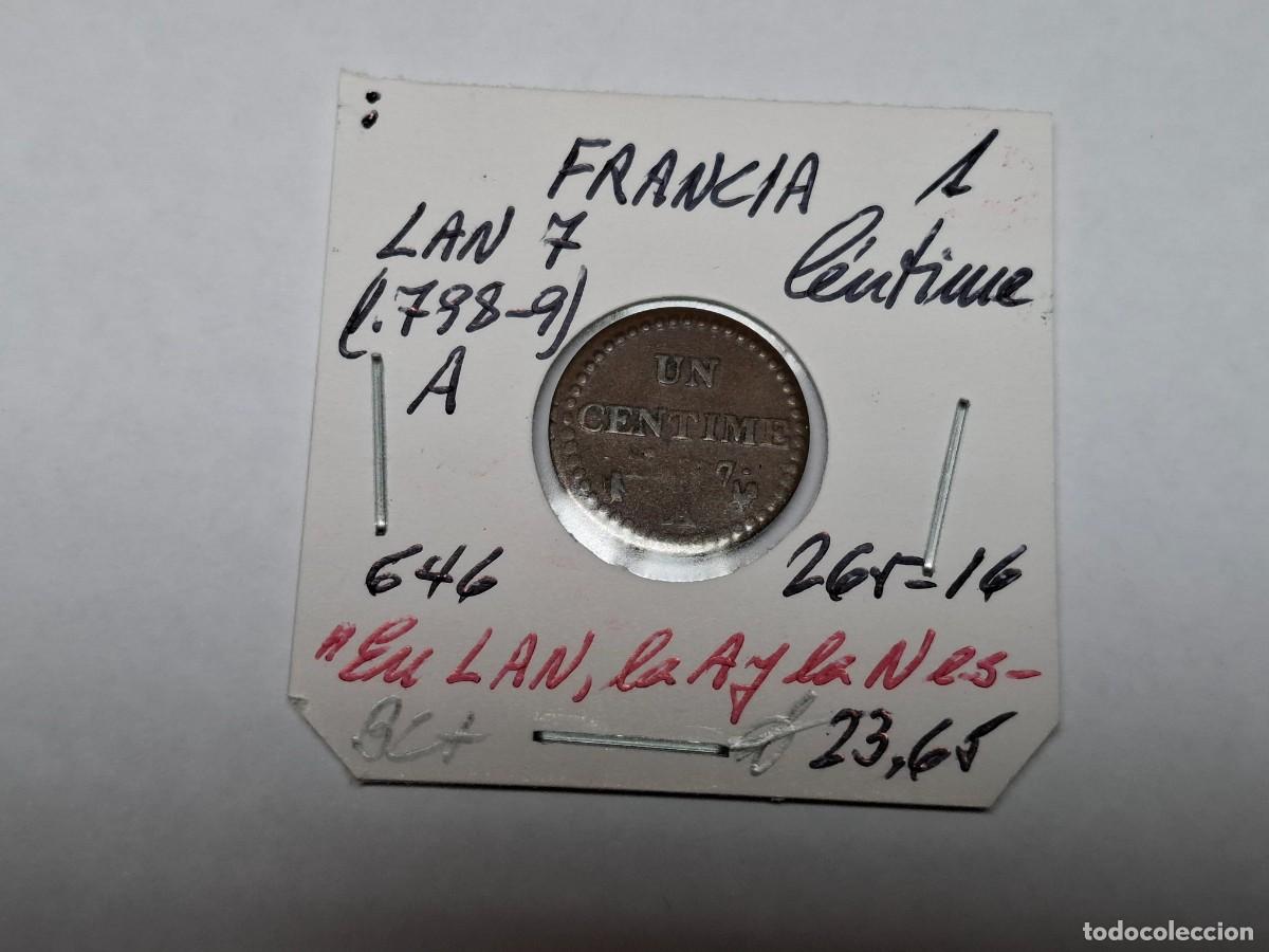 Monedas antiguas de Europa: 1 CENTIME LAN 7 KM 646 FRANCIA en BC+