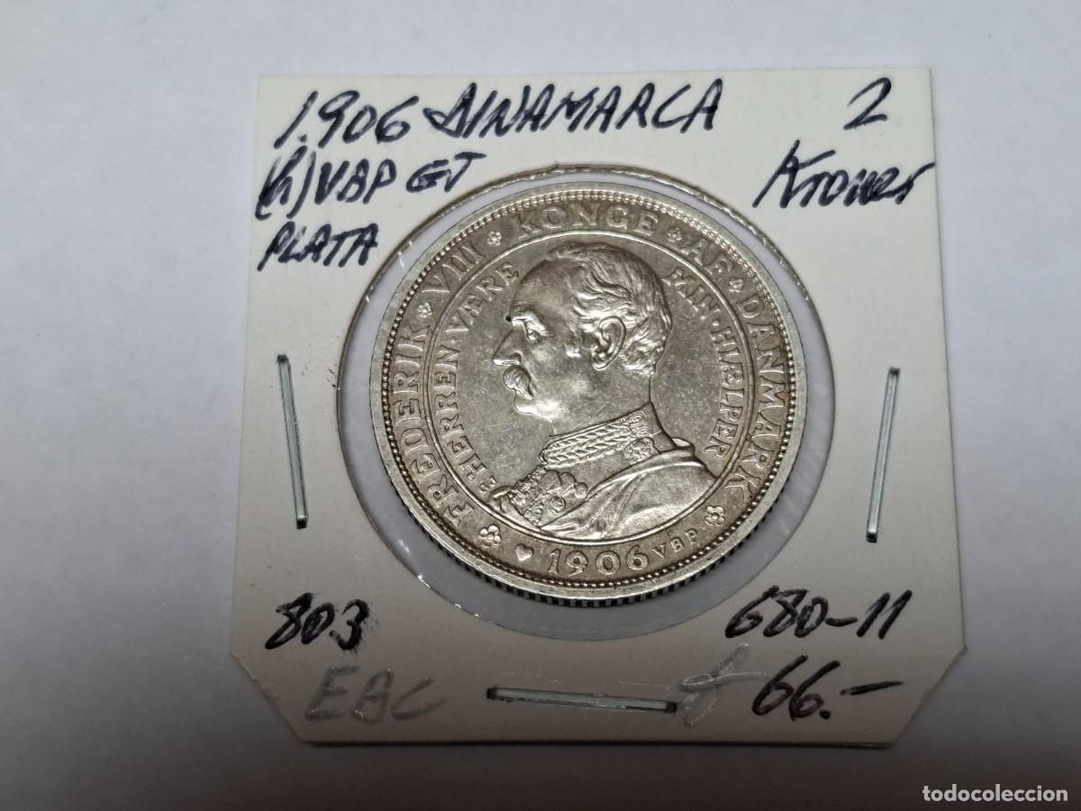 Monnaies anciennes de Europe: 2 KRONER de PLATA de 1906 KM 803 DINAMARCA en EBC