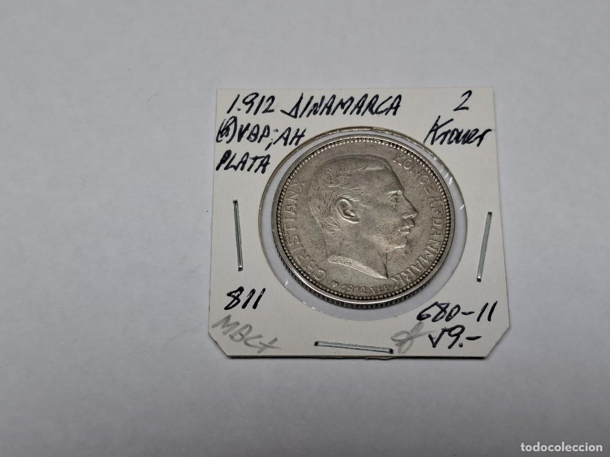 Monnaies anciennes de Europe: 2 KRONER de PLATA de 1912 KM 811 DINAMARCA en MBC+