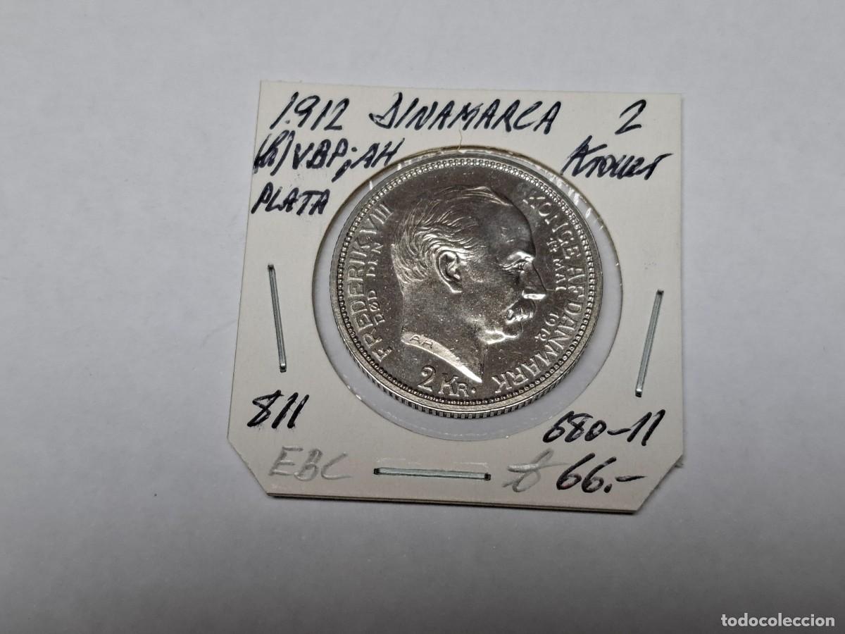 Monedas antiguas de Europa: 2 KRONER de PLATA de 1912 KM 811 DINAMARCA en EBC