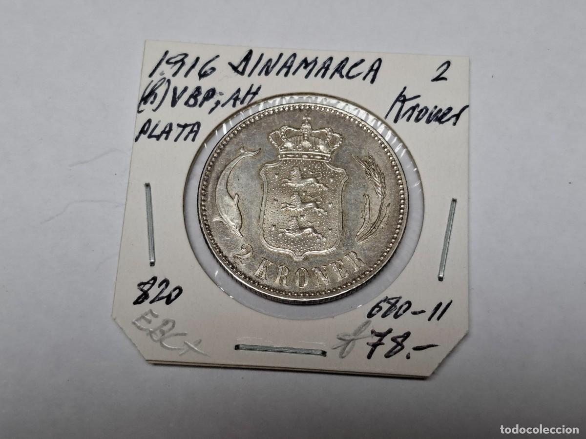 Monedas antiguas de Europa: 2 KRONER de PLATA de 1916 KM 820 DINAMARCA en EBC+