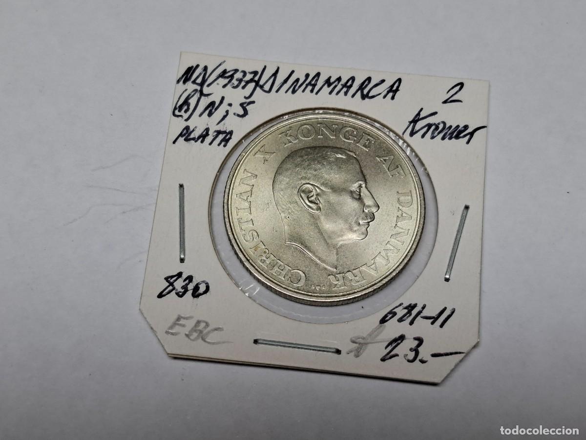 Monedas antiguas de Europa: 2 KRONER de PLATA de 1937 KM 830 DINAMARCA en EBC