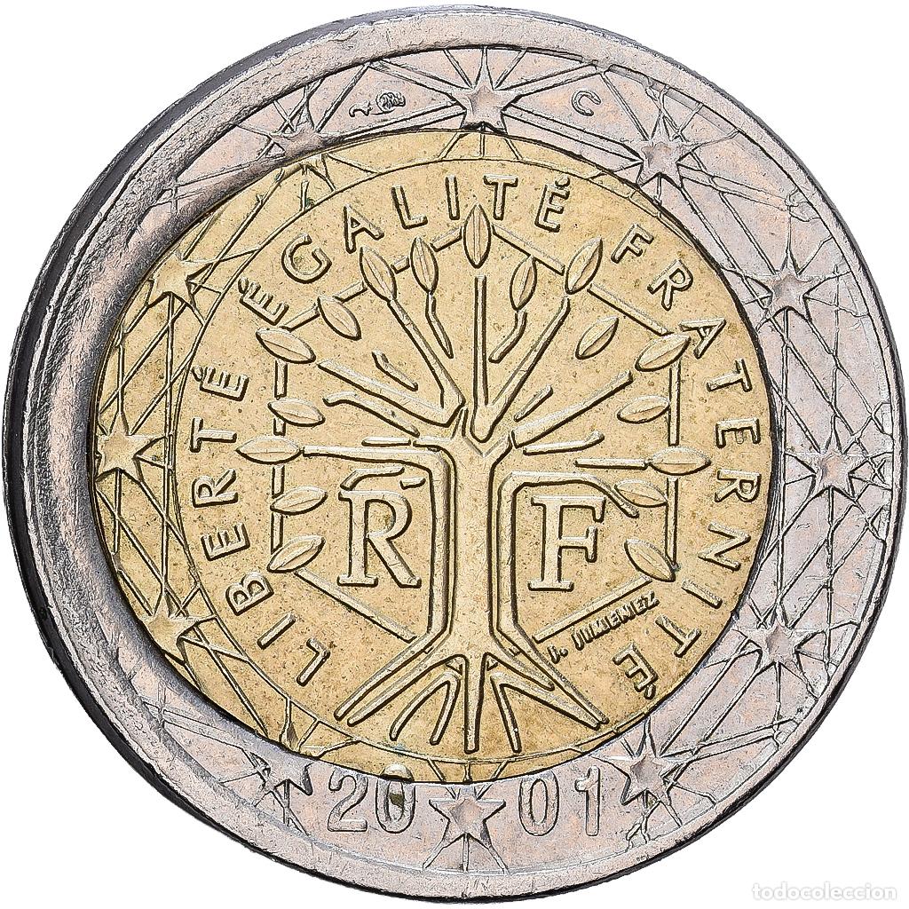 Monedas antiguas de Europa: [#1545701] Francia, 2 Euro, error off center strike, 2001, MDP, Bimet&aacute;lico, SC, KM:1289