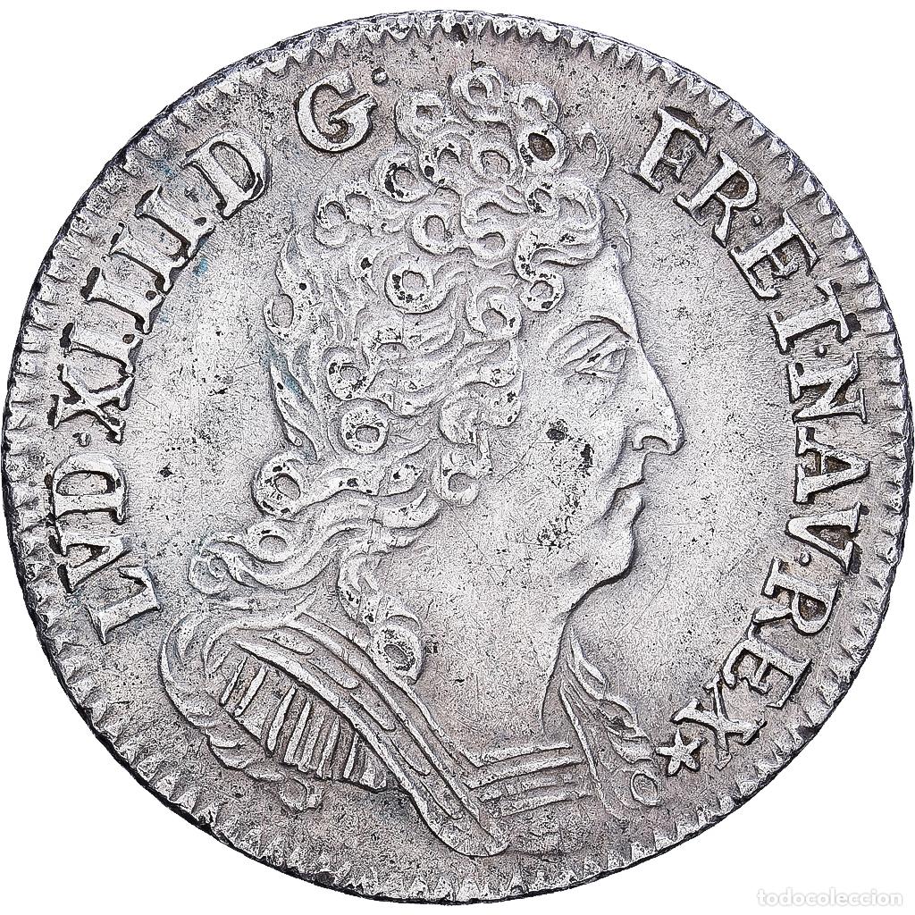 Monedas antiguas de Europa: [#1545584] Francia, 1/10 &Eacute;cu aux 3 couronnes, 1710, Paris, Plata, EBC, Gadoury:125