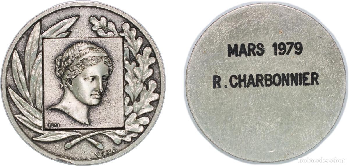 Monedas antiguas de Europa: France Fifth Republic 1979 Art Medal - MARS Silver plated bronze 53.46g UNC
