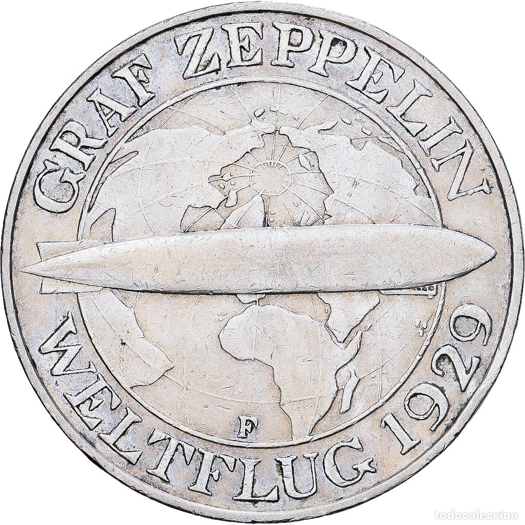 Monedas antiguas de Europa: [#1545505] Alemania, 3 Mark, Graf Zeppelin, 1930, Stuttgart, Plata, EBC, KM:67