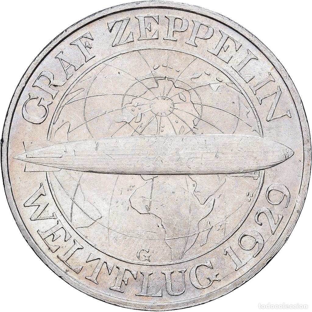 Monedas antiguas de Europa: [#1545504] Alemania, 3 Mark, Graf Zeppelin, 1930, Karlsruhe, Plata, EBC, KM:67