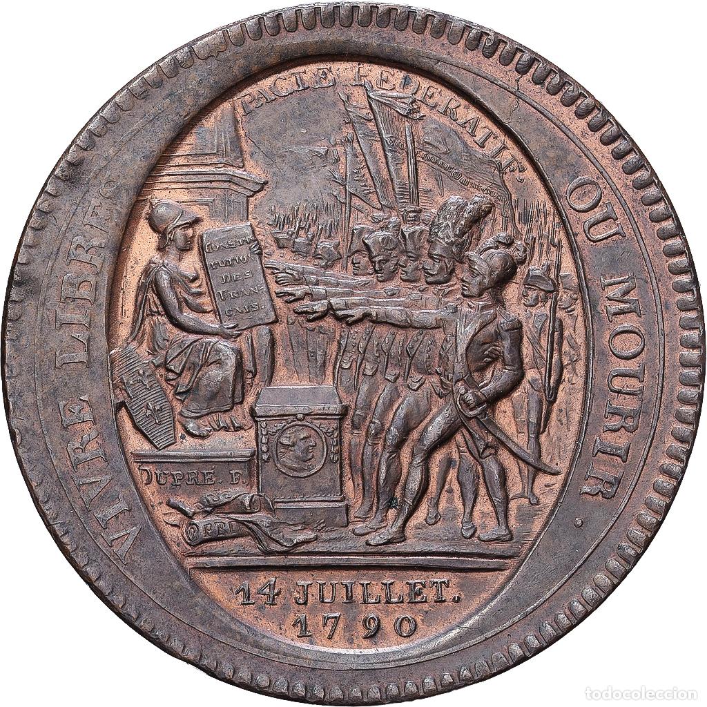 Monedas antiguas de Europa: [#1545708] Francia, 5 sols au serment, Monneron, 1792 / AN 4, Birmingham, Bronce, EBC