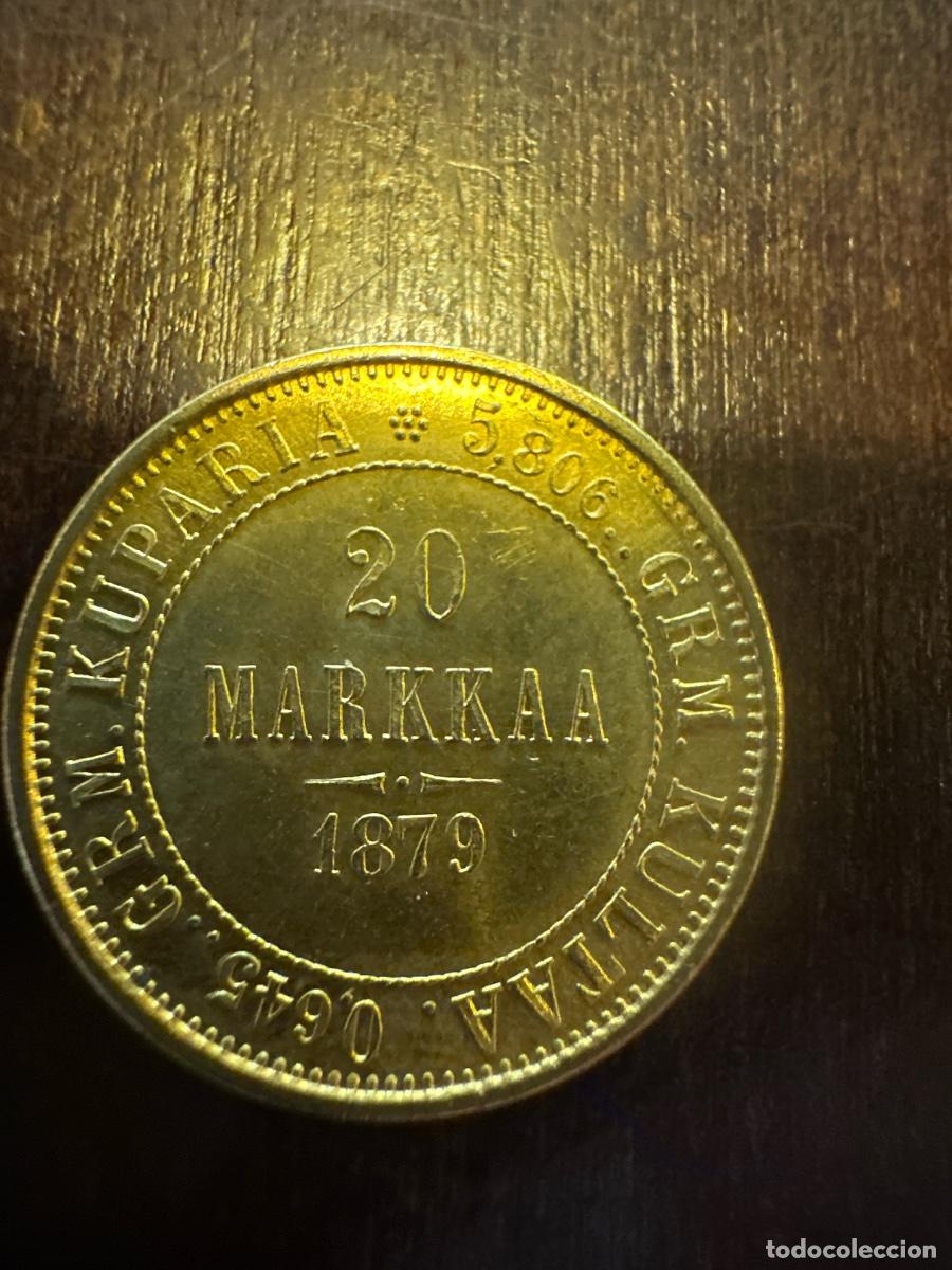 Moedas antigas da Europa: LOTE MONEDA DE ORO 20 MARKKAA FINLANDIA 1879 - &Eacute;POCA IMPERIO RUSO (ZAR ALEJANDRO II)