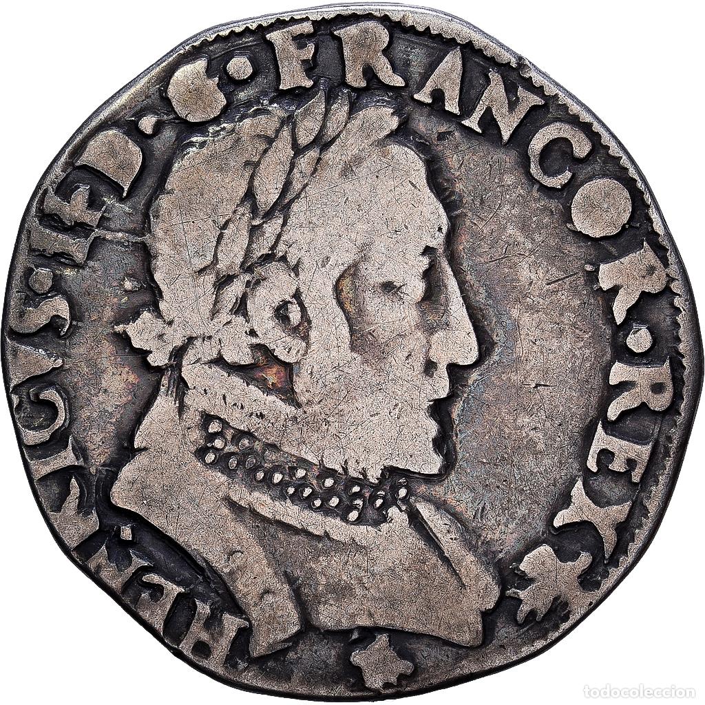 Monedas antiguas de Europa: [#1545706] Francia, Henri II, Teston &agrave; la t&ecirc;te laur&eacute;e, 1560, Bayonne, Plata, BC+