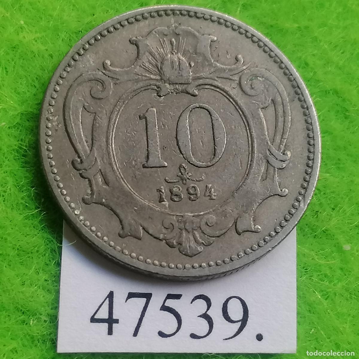 Monedas antiguas de Europa: Austria 10 heller 1894