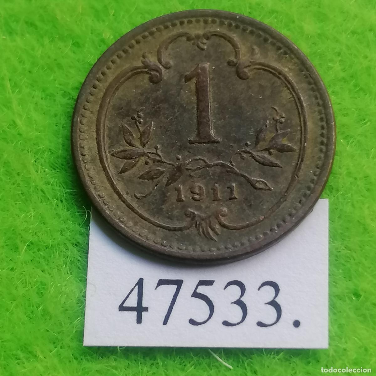 Monedas antiguas de Europa: Austria 1 heller 1911