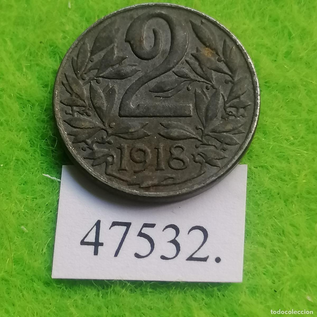Monedas antiguas de Europa: Austria 2 heller 1918