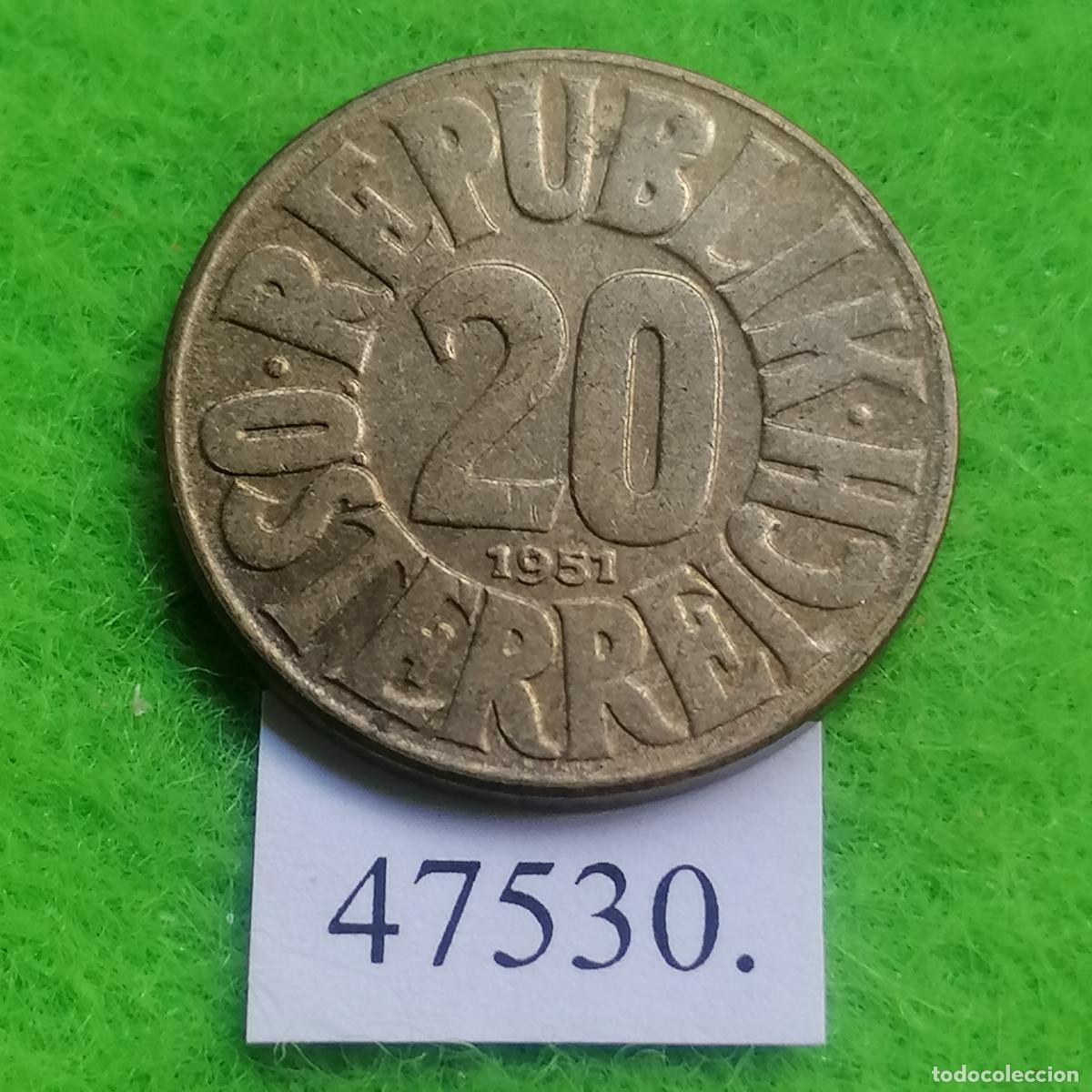 Monedas antiguas de Europa: Austria 20 Groschen 1951