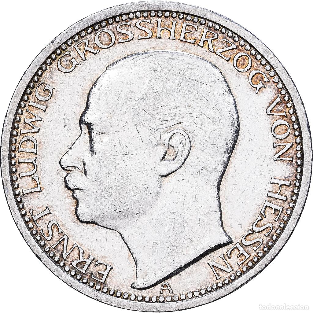 Monedas antiguas de Europa: [#1545517] ALEMANIA - IMPERIO, Ernst Ludwig, 3 Mark, 1910, Berlin, Plata, MBC+, KM:375