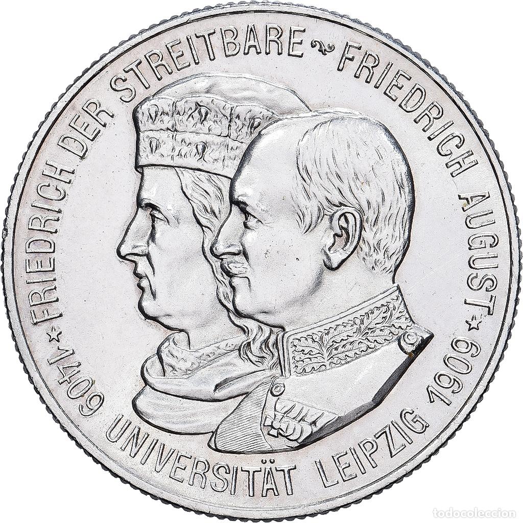 Monedas antiguas de Europa: [#1545525] Alemania, Friedrich August III, 2 Mark, University of Leipzig, 1909