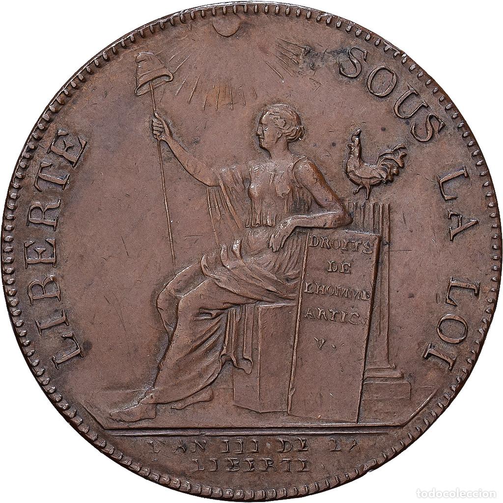 Monedas antiguas de Europa: [#1545709] Francia, Monneron de 2 Sols, 1791 / AN 3, Birmingham, Bronce, MBC+, Mazard:153