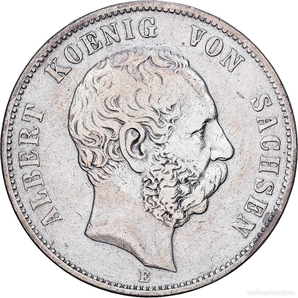 Monedas antiguas de Europa: [#1545518] ALEMANIA - IMPERIO, Albert, 5 Mark, 1876, Muldenh&uuml;tten, Plata, MBC, KM:1237