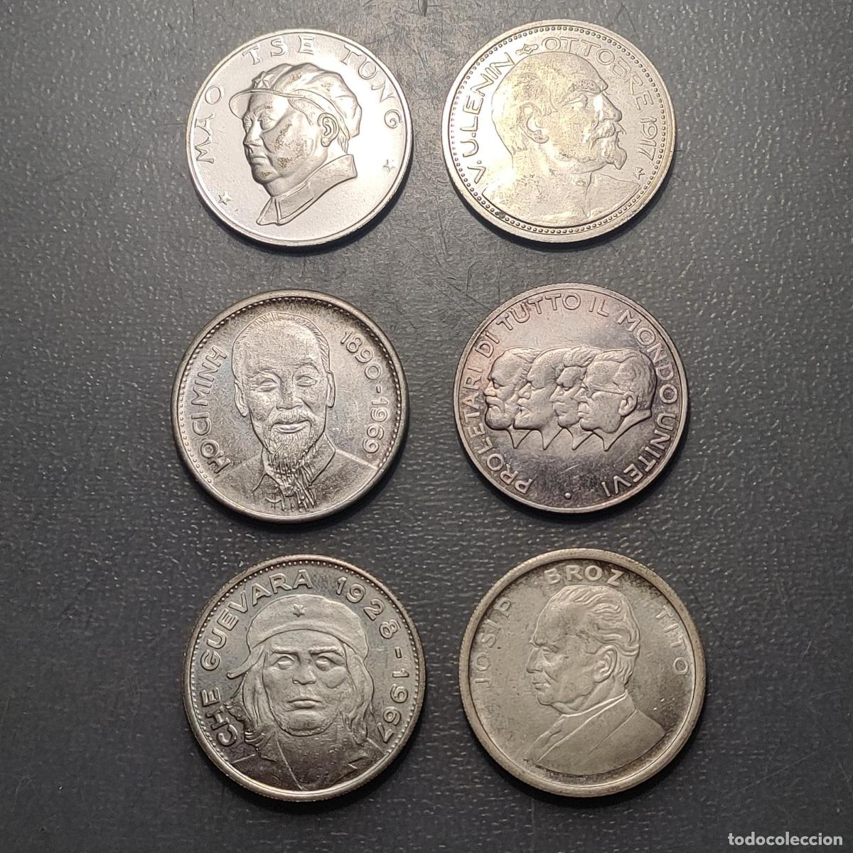 Monedas antiguas de Europa: LOTE DE 6 MEDALLAS LEADERS SOCIALISTAS COMUNISTAS MARX MAO TSETUNG LENIN CHE