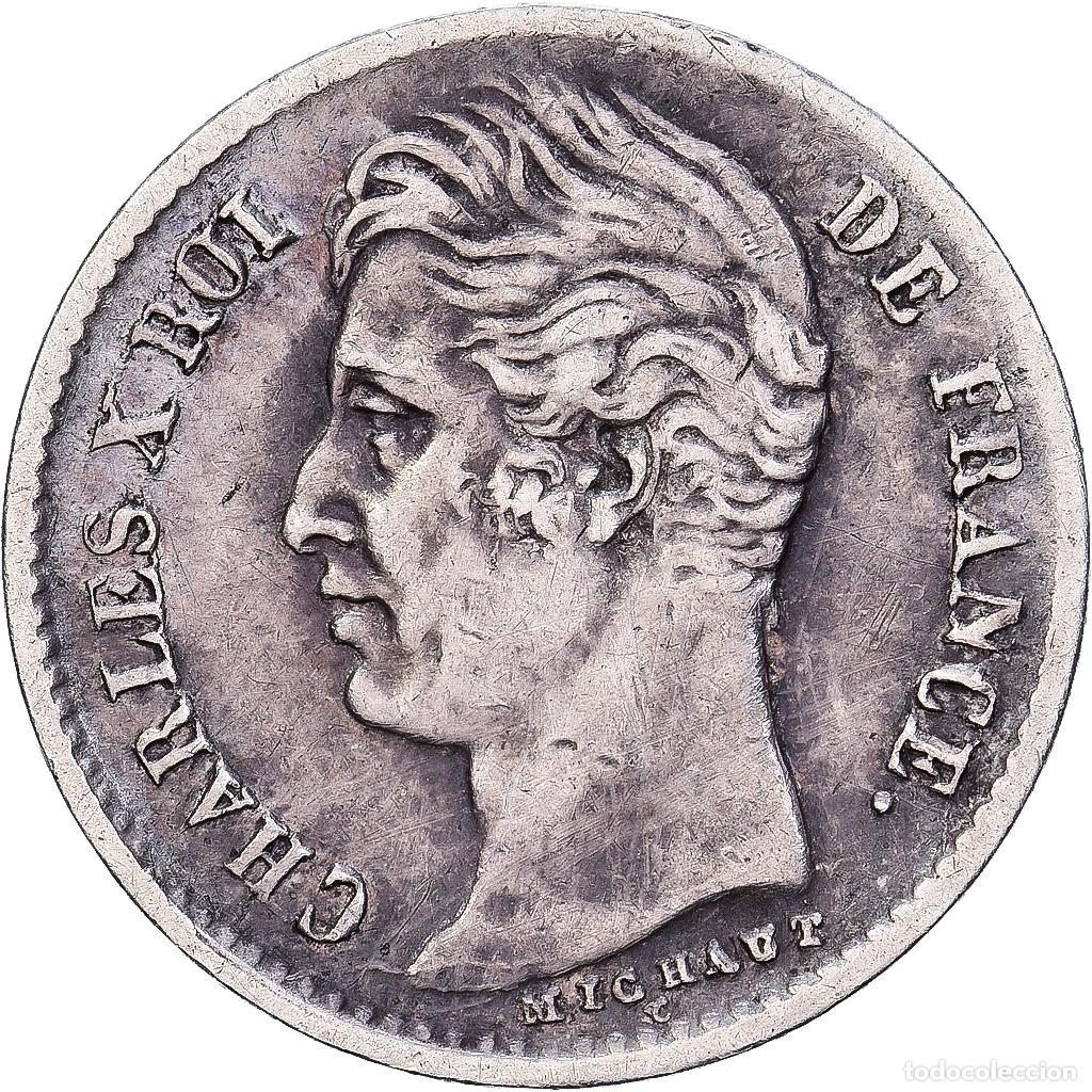 Monedas antiguas de Europa: [#1261236] Francia, 1/4 Franc, Charles X, 1829, Lille, Plata, MBC, Gadoury:353, KM:722.12