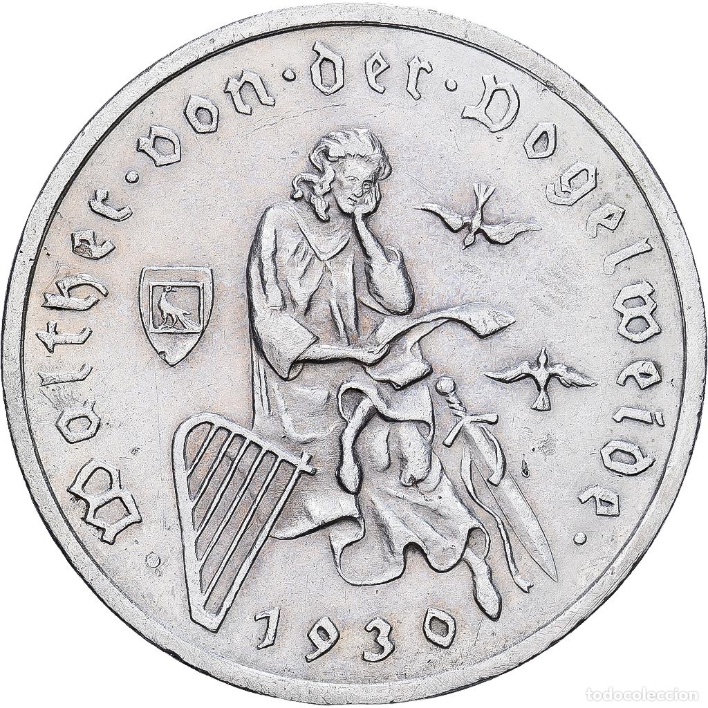 Monedas antiguas de Europa: [#1545512] Alemania, 3 Mark, Walther von der Vogelweide, 1930, Berlin, Plata, MBC+