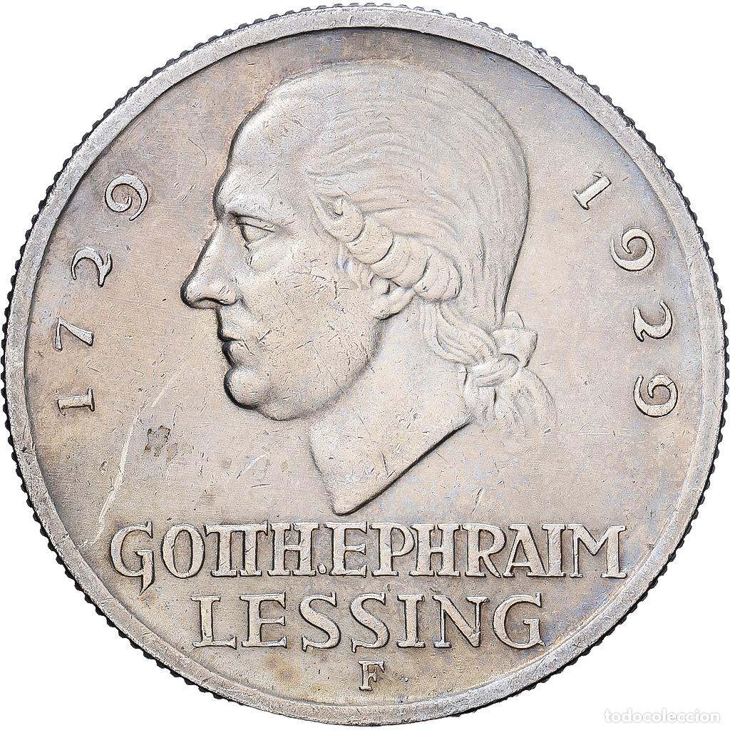 Monedas antiguas de Europa: [#1545514] Alemania, 3 Mark, Gotthold Lessing, 1929, Stuttgart, Plata, EBC, KM:60