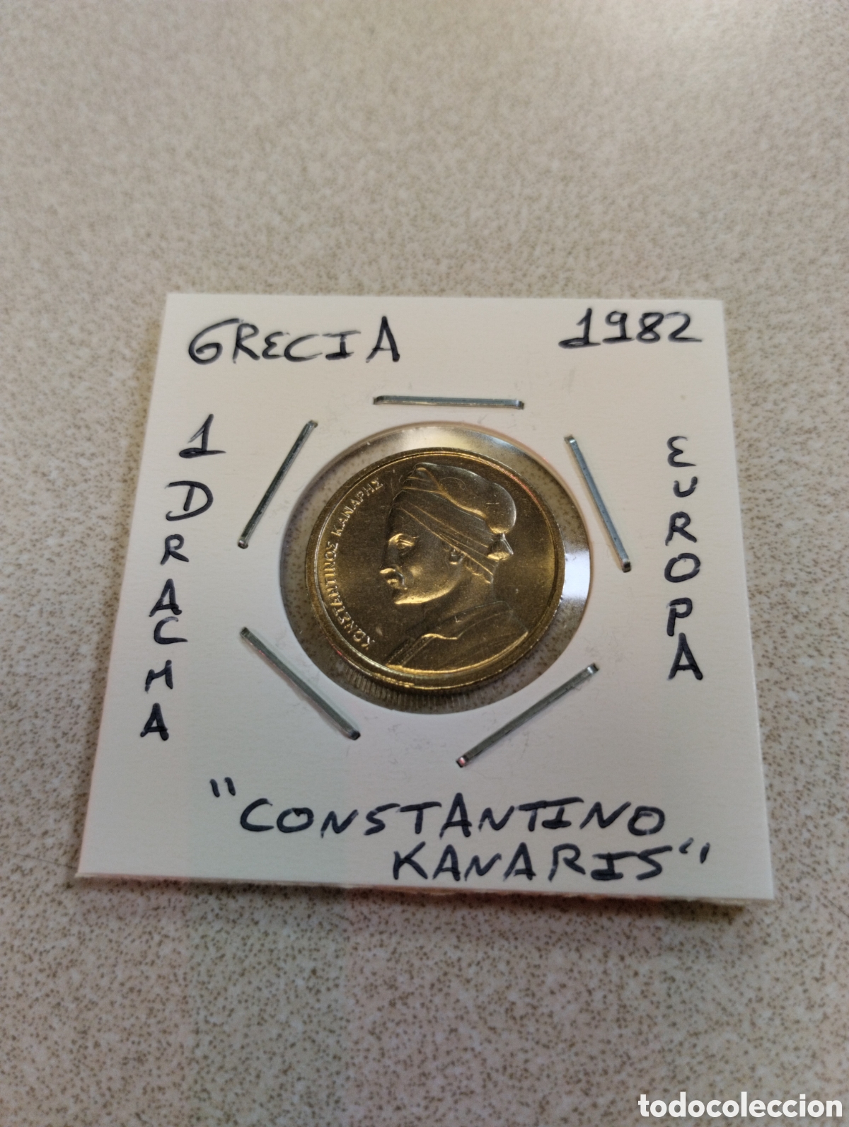 Monedas antiguas de Europa: Moneda 1 dracma Grecia a&ntilde;o 1982 sc encartonada