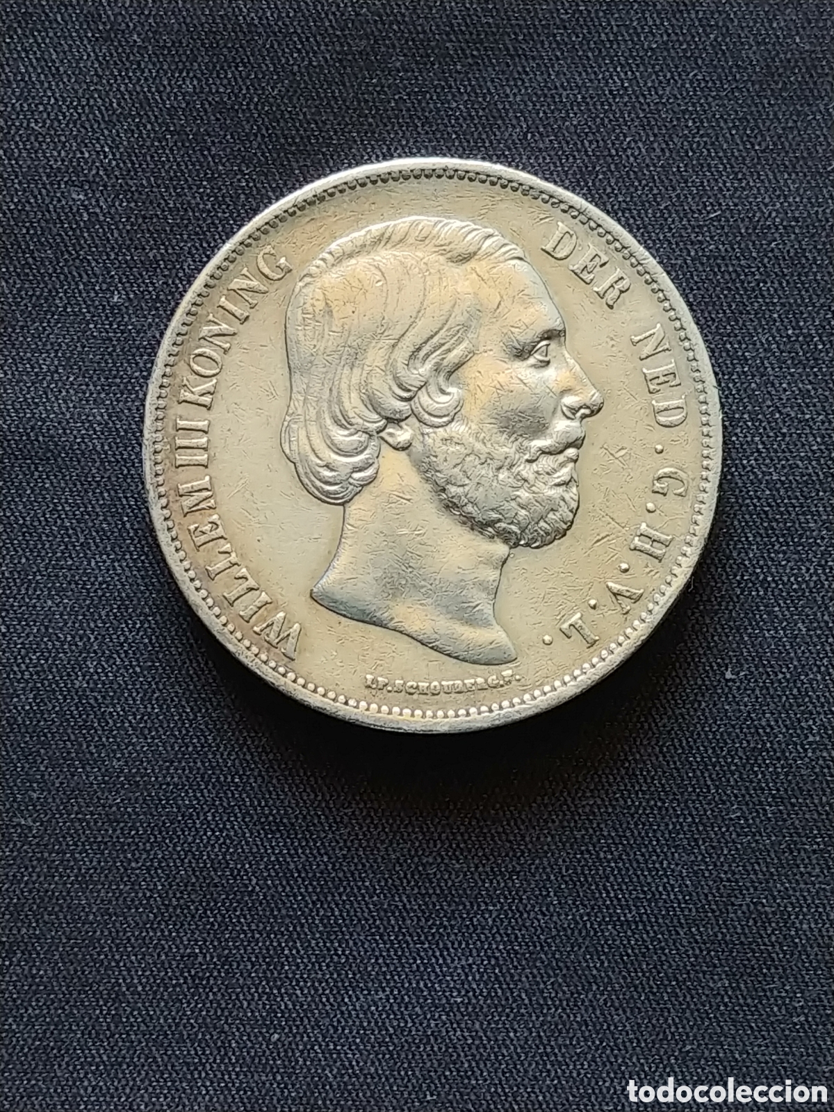 Alte M&uuml;nzen aus Europa: Pa&iacute;ses Bajos, &rdquo;Willem III&rdquo;, 2 1/2 Gulden 1850, Ag .945 mls.
