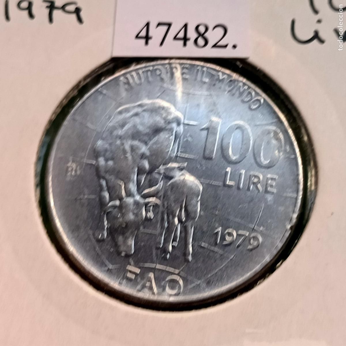 Monedas antiguas de Europa: Italia, 100 liras 1979, FAO