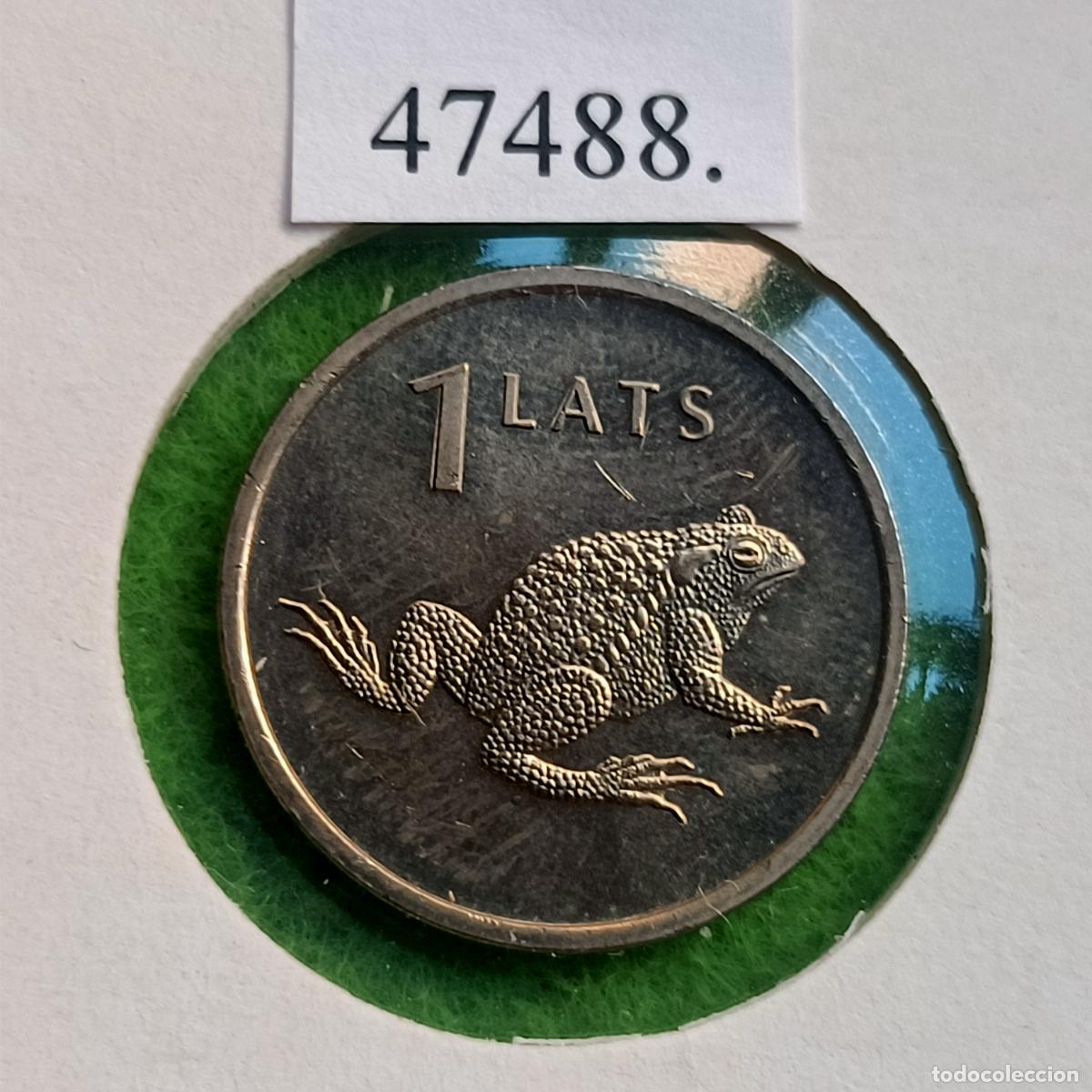 Monedas antiguas de Europa: Letonia 1 lats 2010, sapo