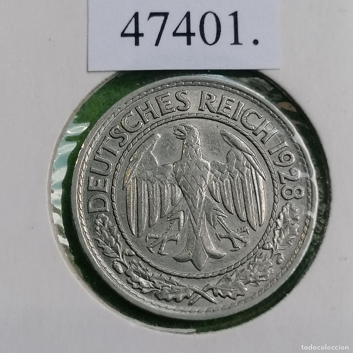 Monedas antiguas de Europa: Alemania 50 reichspfennig 1928 A