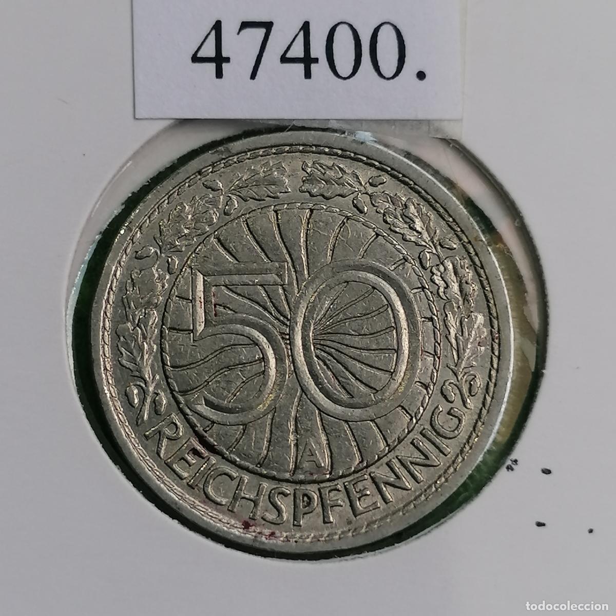 Monedas antiguas de Europa: Alemania 50 reichspfennig 1927 A
