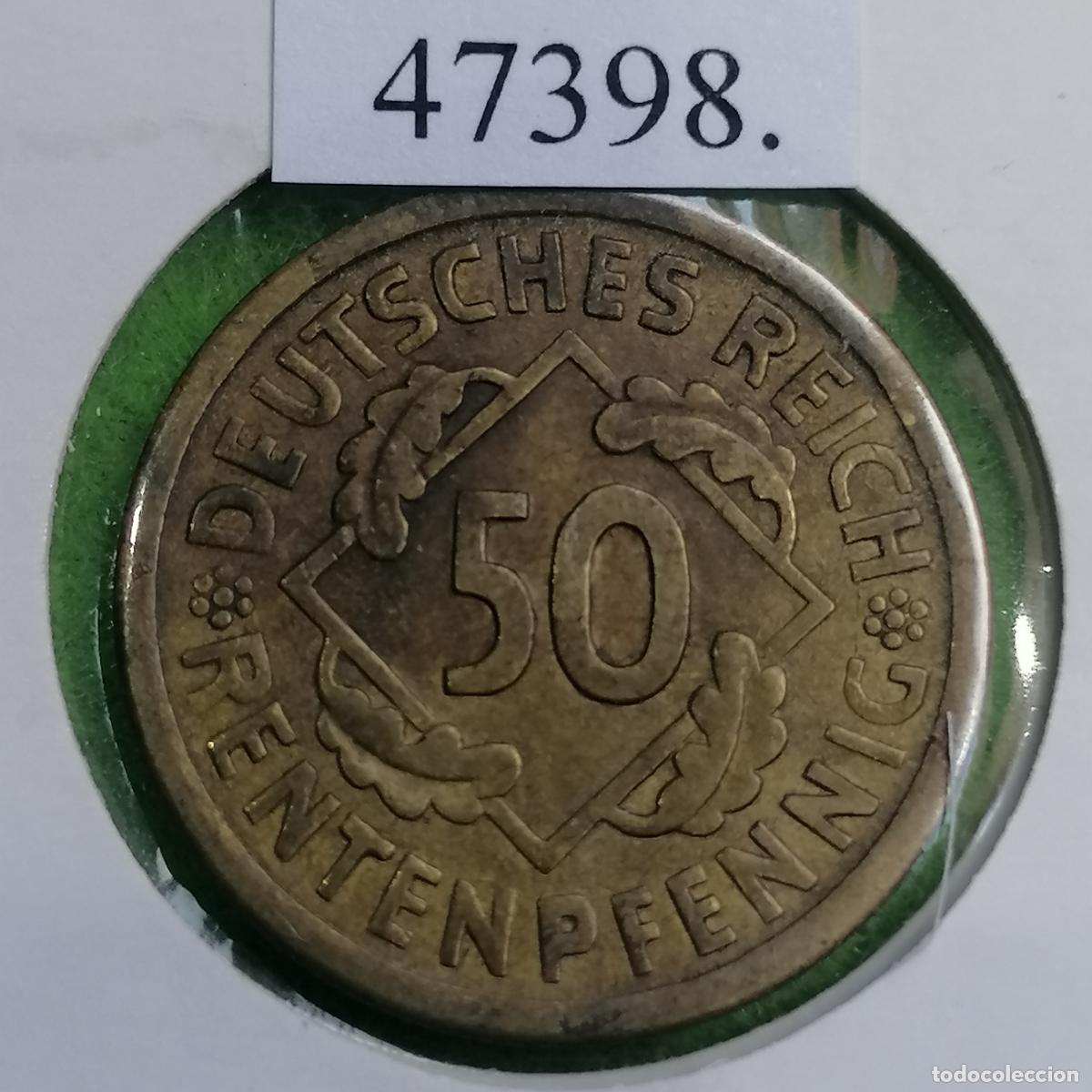 Monedas antiguas de Europa: Alemania 50 rentenpfennig 1924 A