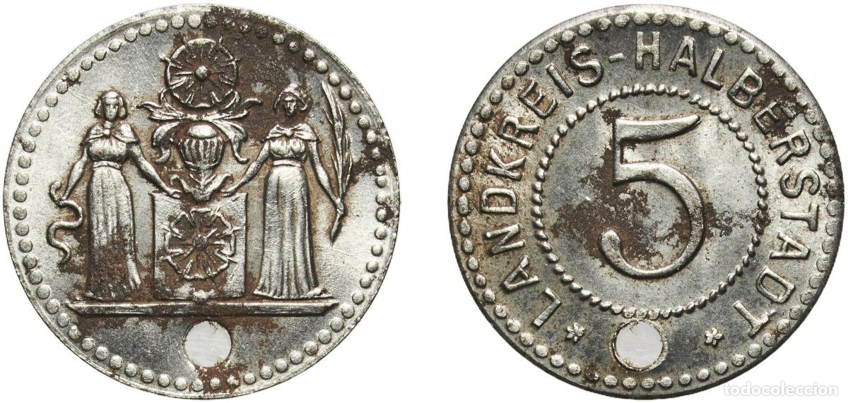 Monedas antiguas de Europa: Germany Halberstadt (notgeld), City of ND 5 Pfennigs - Halberstadt Iron L. Chr. Lauer Mint 2.08g AU