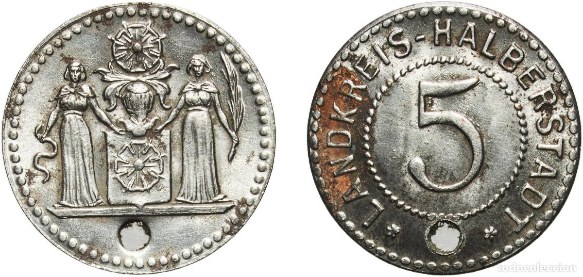 Monedas antiguas de Europa: Germany Halberstadt (notgeld), City of ND 5 Pfennigs - Halberstadt Iron L. Chr. Lauer Mint 2.15g AU