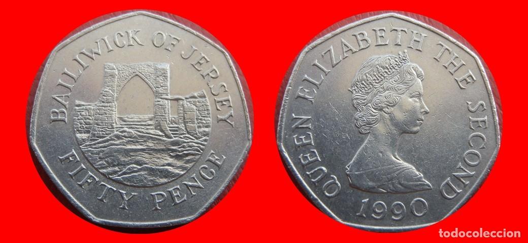 Monedas antiguas de Europa: 50 PENIQUES PENCE 1990 JERSEY-151384