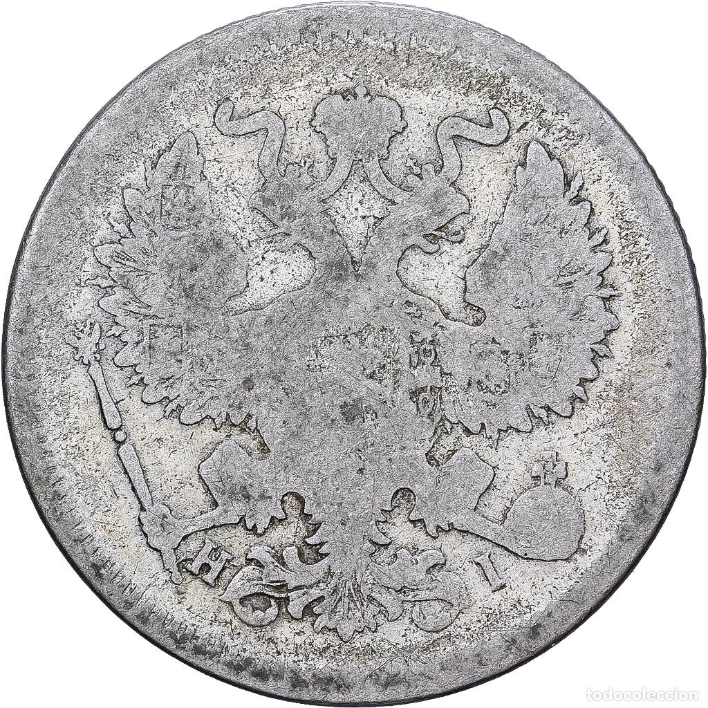 Monnaies anciennes de Europe: [#1551471] Rusia, Nicholas II, 20 Kopeks, 1871, Saint Petersburg, Plata, BC+, KM:22a.1