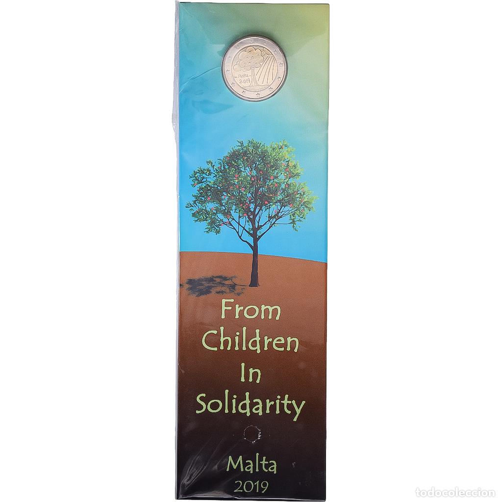 Monnaies anciennes de Europe: [#1545473] Malta, 2 Euro, From Children in Solidarity - Nature and Environment, BU, 2019
