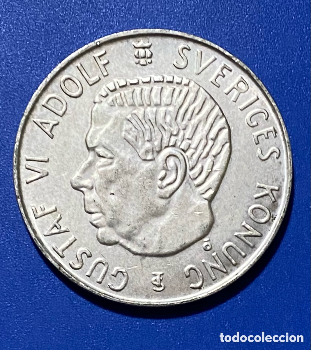 Monedas antiguas de Europa: SUECIA 5 CORONAD 1955 AG PLATA