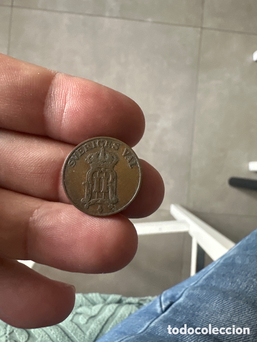 Monedas antiguas de Europa: Moneda de Suecia de 2 ore a&ntilde;o 1907