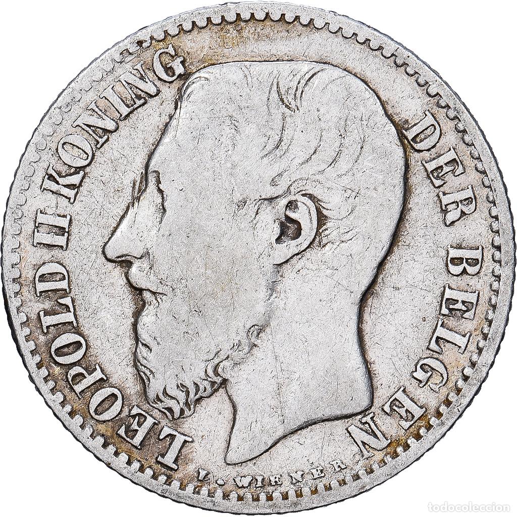 Monedas antiguas de Europa: [#1551355] B&eacute;lgica, Leopold II, Franc, 1886, Brussels, Plata, BC+, KM:29.1