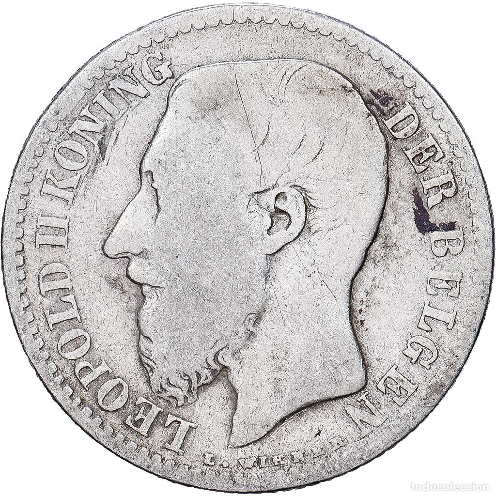 Monedas antiguas de Europa: [#1551354] B&eacute;lgica, Leopold II, Franc, 1886, Brussels, Plata, BC, KM:29.1