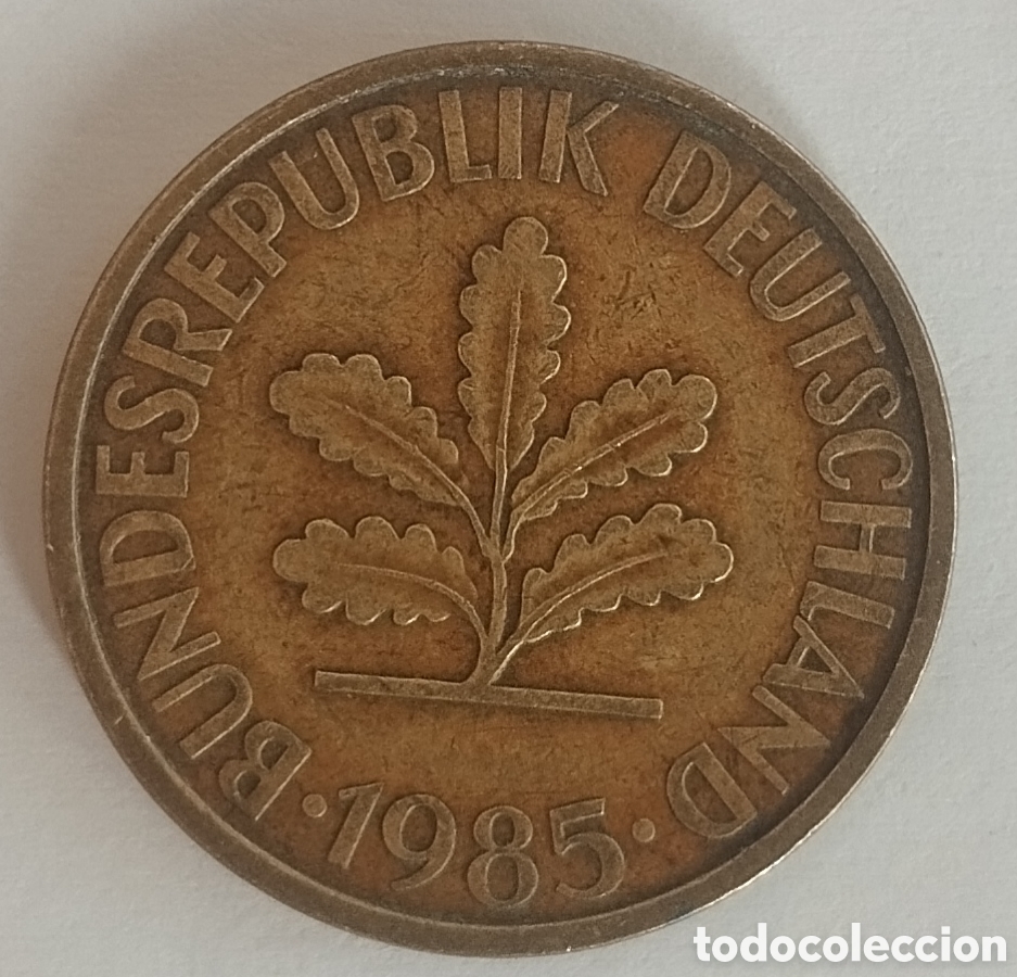 Monedas antiguas de Europa: MONEDA DE ALEMANIA DE 10 PHENNING 1985 (FOTO)