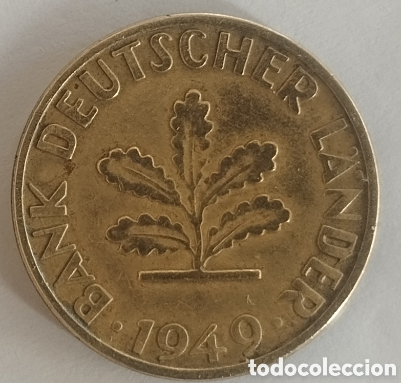 Monedas antiguas de Europa: MONEDA DE ALEMANIA DE 5 PHENNING 1949 (FOTO)