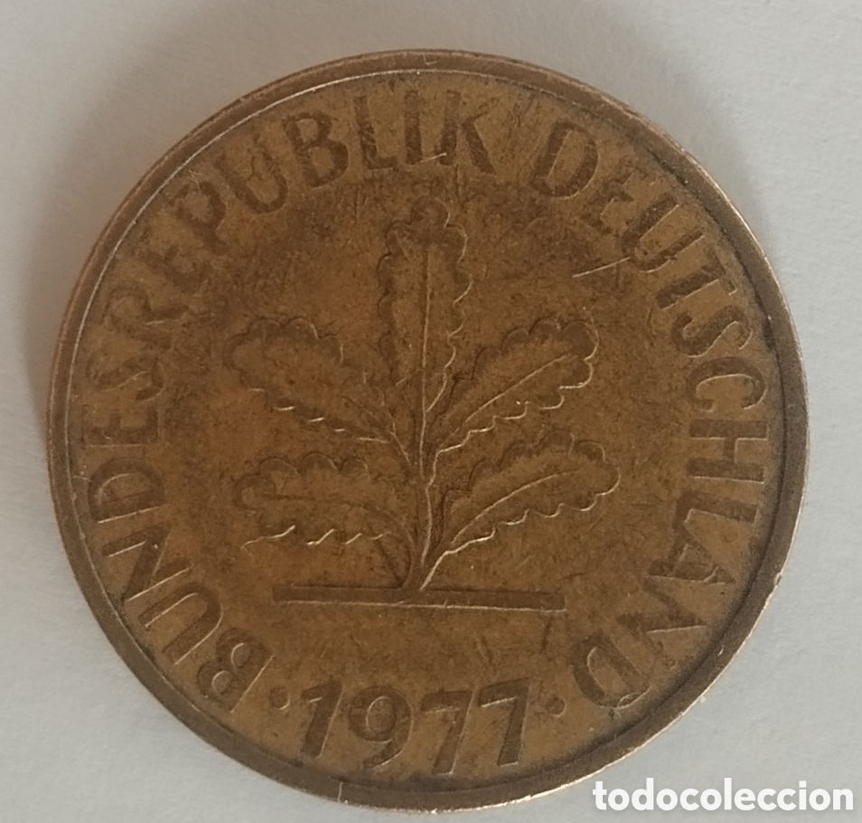 Monedas antiguas de Europa: MONEDA DE ALEMANIA DE 10 PHENNING 1977 (FOTO)