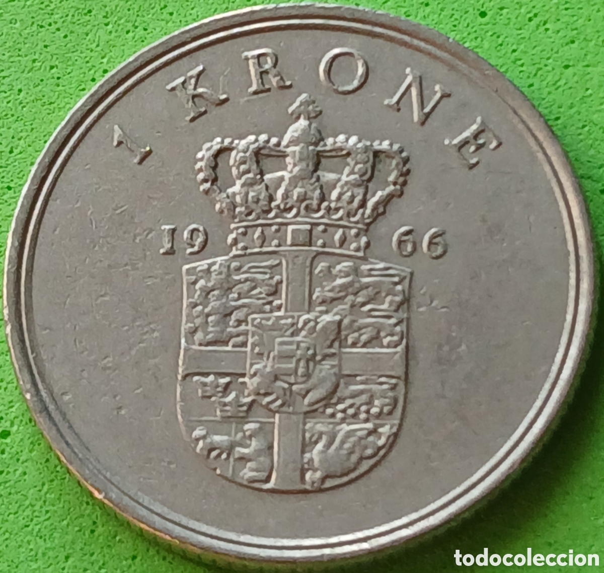 Monedas antiguas de Europa: Dinamarca 1 corona 1966 km#851