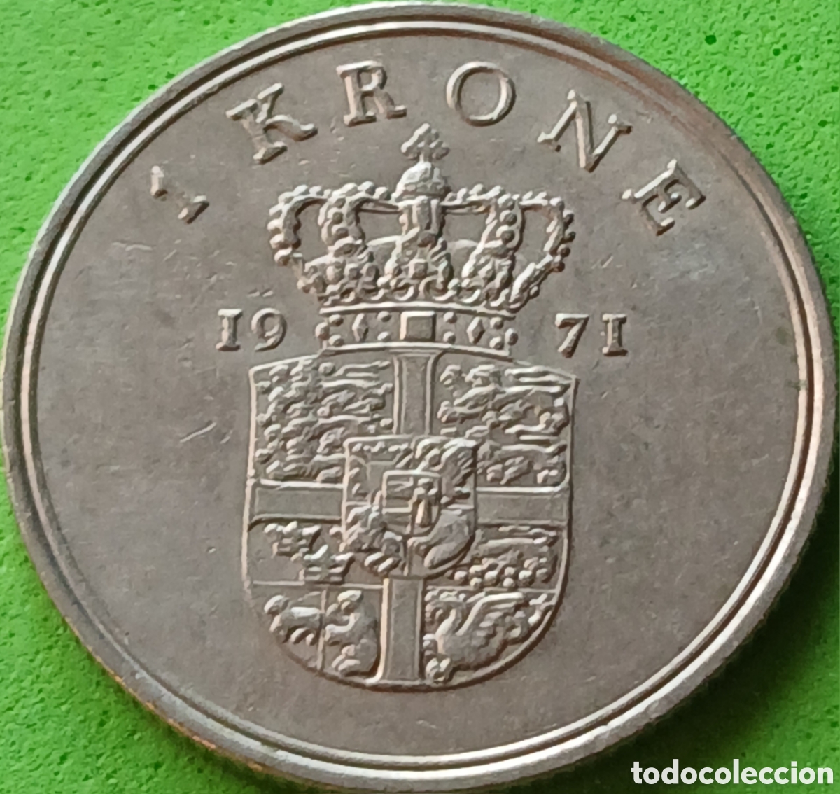 Monedas antiguas de Europa: Dinamarca 1 corona 1971 km#851