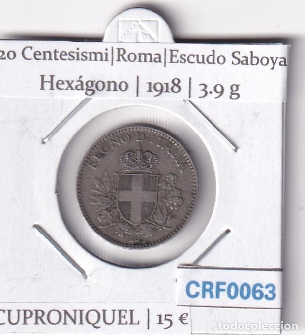 Monedas antiguas de Europa: CRF0063 MONEDA ITALIA 20 CENTESIMI ROMA 1918