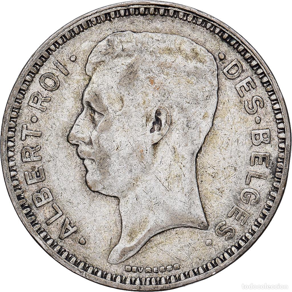 Monedas antiguas de Europa: [#1551358] B&eacute;lgica, Albert I, 20 Francs, 20 Frank, 1934, Brussels, Tranche B, Plata, BC+
