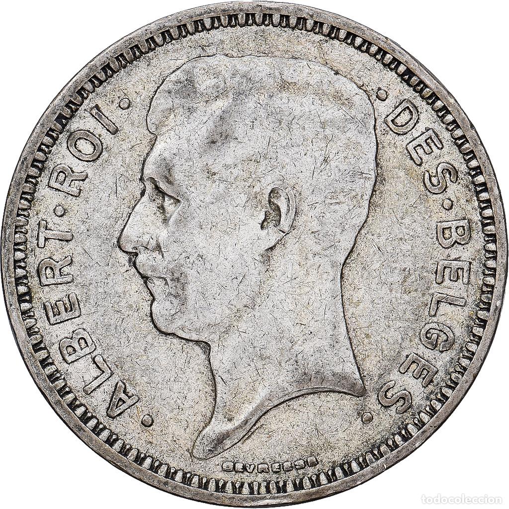 Monedas antiguas de Europa: [#1551362] B&eacute;lgica, Albert I, 20 Francs, 20 Frank, 1934, Brussels, Tranche B, Plata, BC+